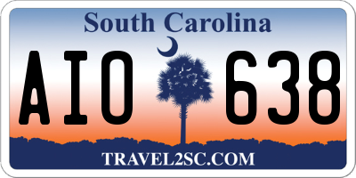 SC license plate AIO638