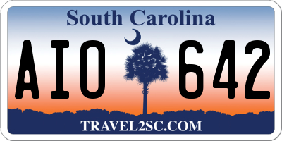 SC license plate AIO642