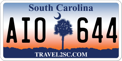 SC license plate AIO644