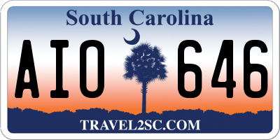 SC license plate AIO646