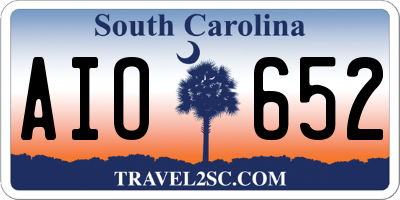 SC license plate AIO652