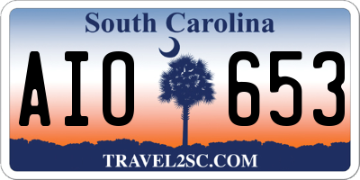 SC license plate AIO653
