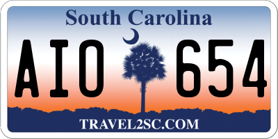 SC license plate AIO654