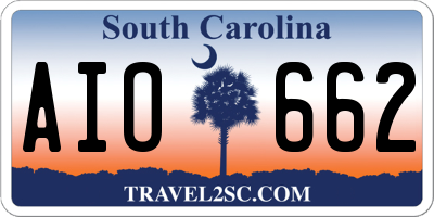 SC license plate AIO662