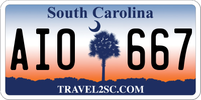 SC license plate AIO667