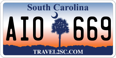 SC license plate AIO669