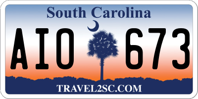 SC license plate AIO673