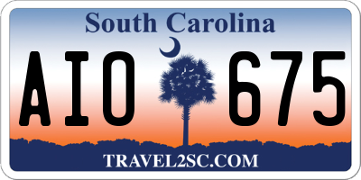 SC license plate AIO675