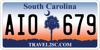 SC license plate AIO679