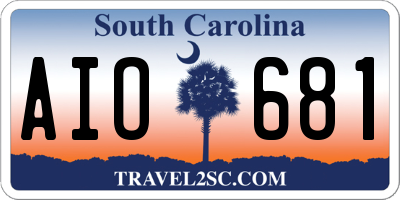 SC license plate AIO681