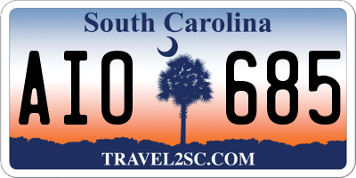SC license plate AIO685
