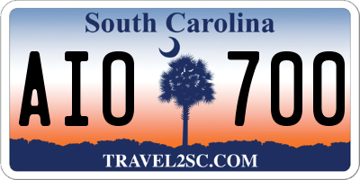 SC license plate AIO700