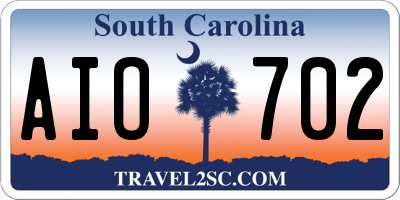 SC license plate AIO702
