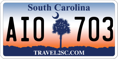 SC license plate AIO703