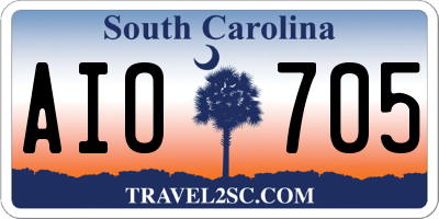 SC license plate AIO705