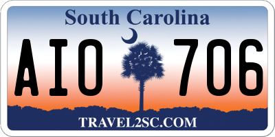 SC license plate AIO706