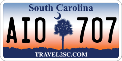 SC license plate AIO707