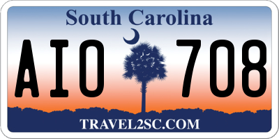 SC license plate AIO708