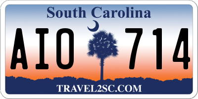 SC license plate AIO714