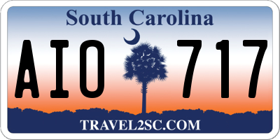 SC license plate AIO717