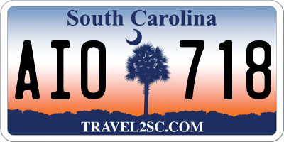 SC license plate AIO718