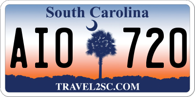 SC license plate AIO720
