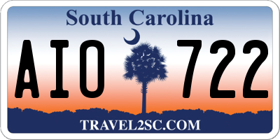 SC license plate AIO722