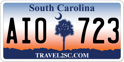 SC license plate AIO723