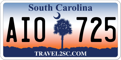 SC license plate AIO725