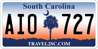 SC license plate AIO727