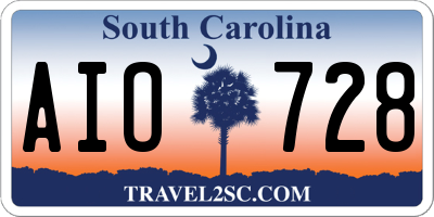 SC license plate AIO728