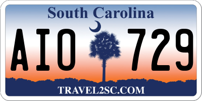SC license plate AIO729