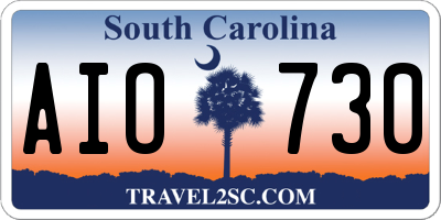SC license plate AIO730