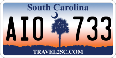 SC license plate AIO733