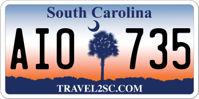 SC license plate AIO735