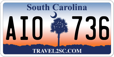 SC license plate AIO736