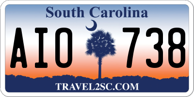SC license plate AIO738