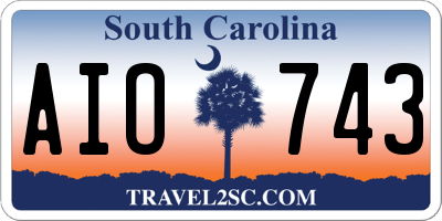 SC license plate AIO743