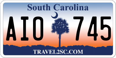SC license plate AIO745