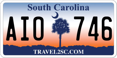 SC license plate AIO746