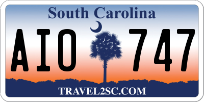 SC license plate AIO747