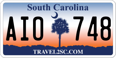 SC license plate AIO748