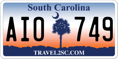 SC license plate AIO749
