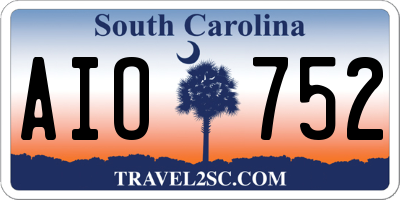 SC license plate AIO752