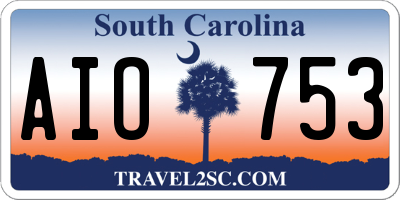 SC license plate AIO753