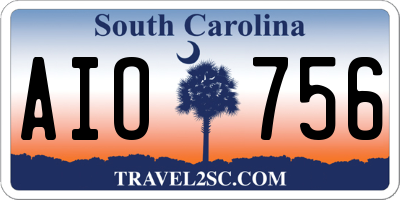 SC license plate AIO756