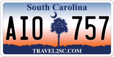 SC license plate AIO757