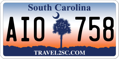SC license plate AIO758