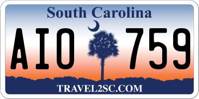 SC license plate AIO759