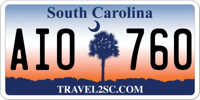 SC license plate AIO760